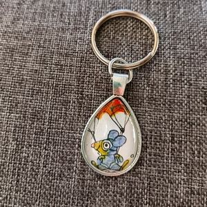Richard Scarry 1970s book page keyring Mouse